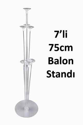 Balon Standı 7li 75cm Ayaklı Şeffaf Balon Süsleme Standı