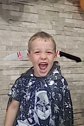 Kanlı Bıçak Şaka Tacı Halloween Aksesuarları Kafaya Geçirilen Kanlı Bıçak Şaka Tacı