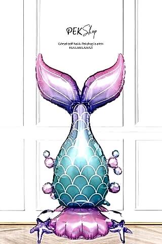 Ayaklı Deniz Kızı Kuyruğu Folyo Balon Büyük Boy 9603