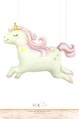 Retro Unicorn Folyo Balon Büyük