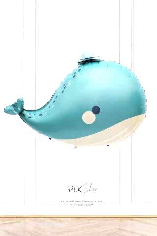 Denizci Şapkalı Turkuaz Balina Folyo Balon 9351