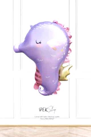 Mor Deniz Atı Folyo Balon