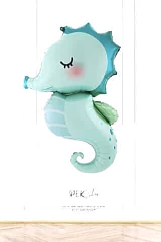 Retro Yeşil Deniz Atı Folyo Balon