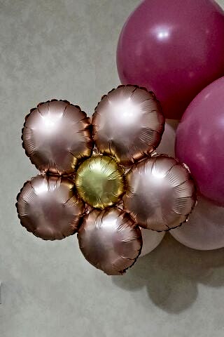 Retro Papatya Rose Gold Renk Papatya Folyo Balon