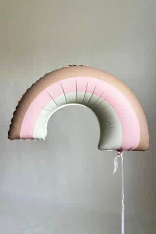 Retro Pembe Gökkuşağı Folyo Balon Retro Gökkuşağı Balon Büyük Boy