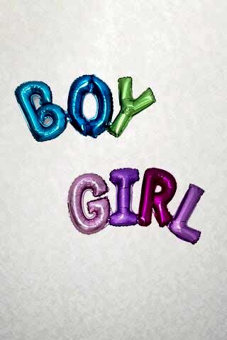 Girl ve Boy Yazılı 2li Rengarenk Birleşik Folyo Seti Cinsiyet Partisi Balonları