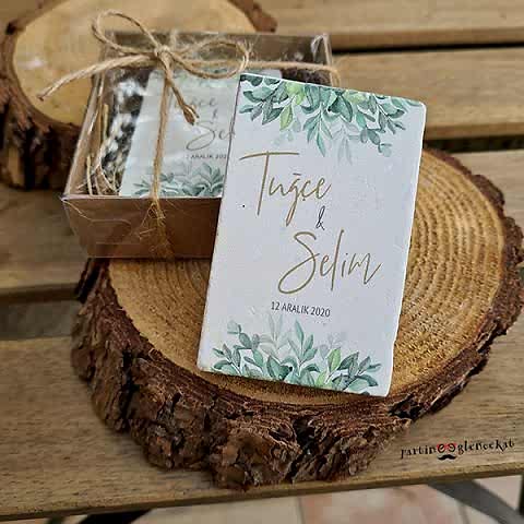 Soft Yapraklar Konsept Baskılı Taş Magnet