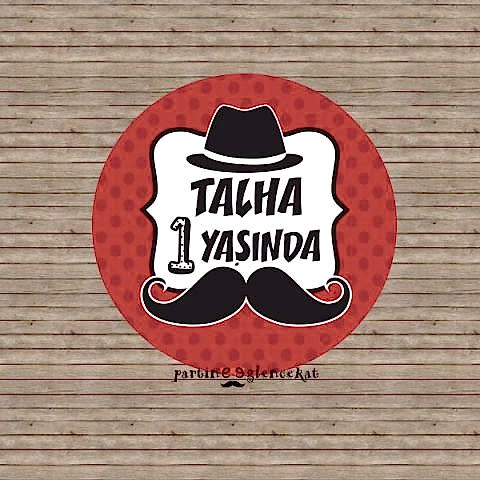 Bıyık Konsept 10 Adet 10cm Etiket