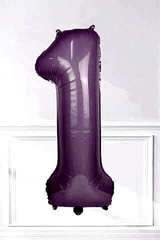 Lila Rakam Folyo Balon Lila Yaş Balonu
