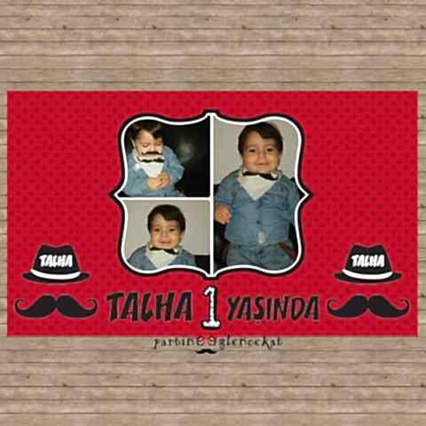 Bıyık Konsept Doğum Günü Afişi