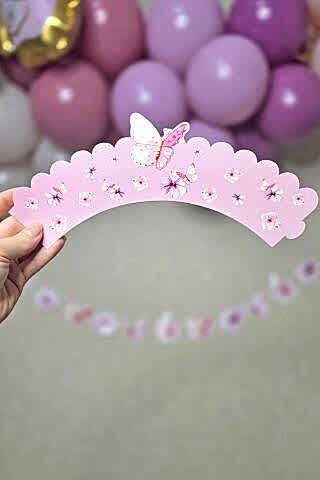 Kelebek Konsepti Cupcake Sargısı 10'lu