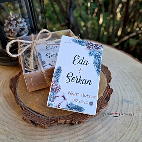 Pamuk Çiçeği - Kozalak Konsept Baskılı Taş Magnet