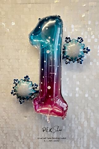 Kar Taneli Yaş Balonlu Frozen Doğum Günü Balon Seti