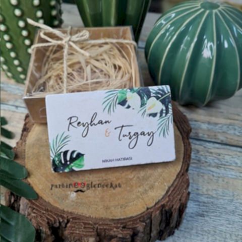 Monstera Zambak Konsept Baskılı Taş Magnet