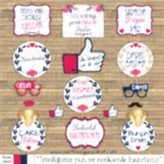 Fuşya - Lacivert Konsept Konuşma Balonları Seti