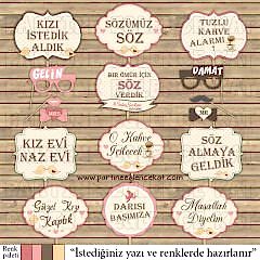 Aşık Kuşlar Konsept Konuşma Balonları Seti