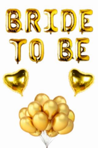 Bride To Be Folyo Balon Seti - Bekarlığa Veda Bride Partisi Balon Süsleme Gold Büyük
