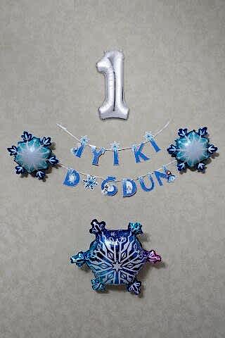 Karlar Ülkesi Konsept Doğum Günü Balon Zinciri Seti