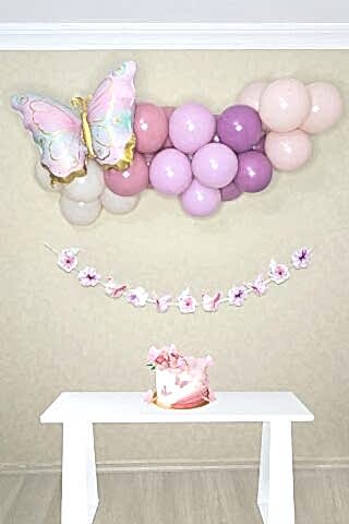 Kelebek Konsept Retro Renkler Kelebek Temalı Balon Zinciri Seti