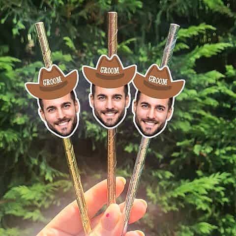 Rodeo Groom Fotoğraf Baskılı Pipet Takımı 5 li