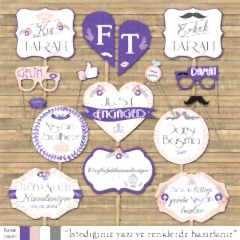 Mor - Somon Konsept Konuşma Balonları Seti