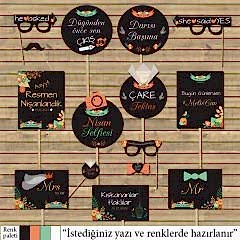 Siyah - Turuncu Konsept Konuşma Balonları Seti