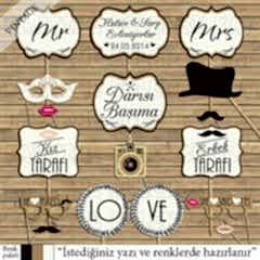 Sade Vintage Konsept Konuşma Balonları Seti