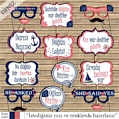 Marin Konsept Konuşma Balonları Seti