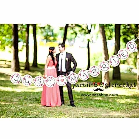 Pembe Çiçekler Konsept Gelin - Damat Banner