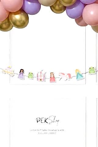 Prenses Banner Prenses Tema Doğum Günü Parti Süsleri İpe Dizili Duvar Süsü