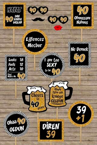 40 Yaş Doğum Günü Konuşma Balonları, Altın Konsept