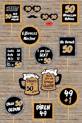 50 Yaş Doğum Günü Konuşma Balonları, Altın Konsept