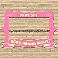 Pembe Kraliçe Konsept Kına Hatıra Fotoğraf Çerçevesi