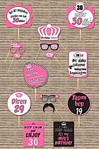 30 Yaş Doğum Günü Konuşma Balonları, Pembe Konsept