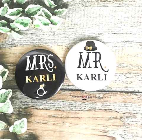 Mr-Mrs Rozet ( 2 adet )