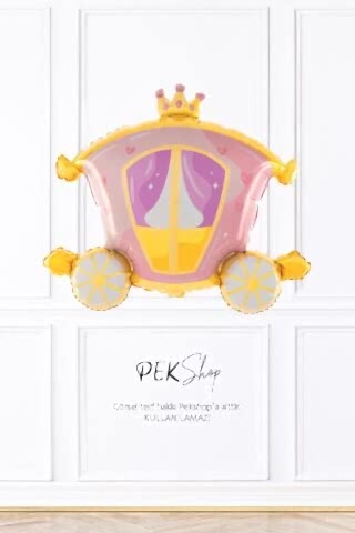 Prenses Arabası Folyo Balon Prenses Tema Doğum Günü Parti Balonu