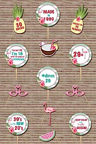 30 Yaş Doğum Günü Konuşma Balonları, Flamingo Konsept