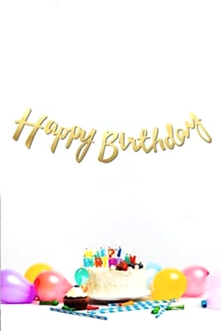 Happy Birthday Gold Doğum Günü Banner Kaligrafi Banner Yazı Altın