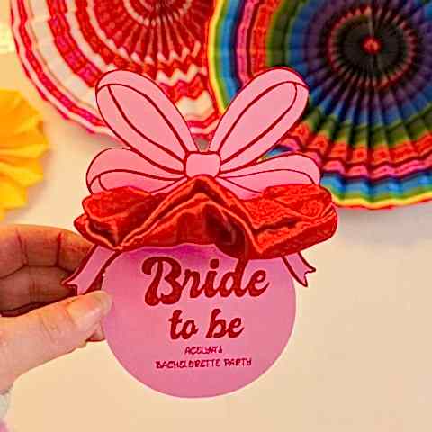 Kırmızı Pembe Fiyonk Konsept Hediyelik Saten Toka