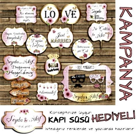 Altın-Pembe Çiçek Konsept 3lü Kampanyalı Paket