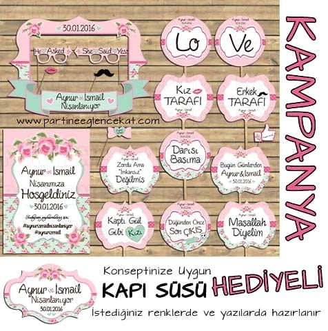 Pembe-Mint Yeşili Konsept 3lü Kampanyalı Paket