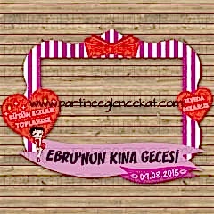 Betty Boop Kına Gecesi Hatıra Fotoğraf Çerçevesi