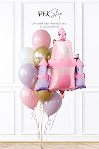 Prenses Şatosu ve Balon Demeti Prenses Tema Balon Süsleme Seti