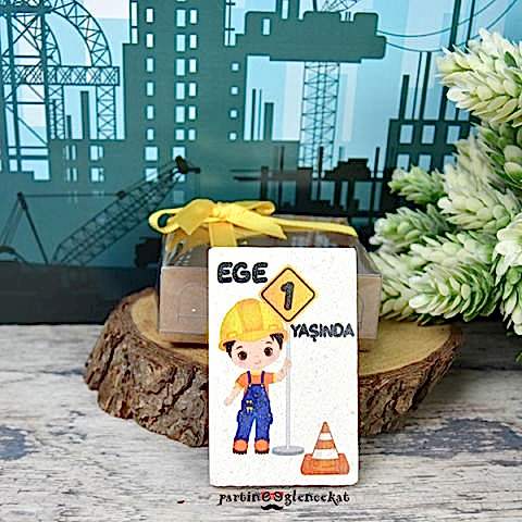 İnşaat Konsept Baskılı Doğal Taş Magnet