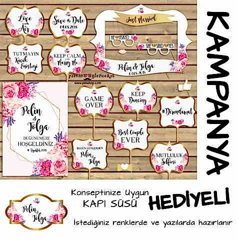 Pembe Çiçekler Gold Konsept 3lü Kampanyalı Paket