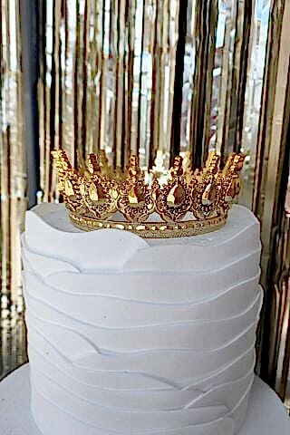 Gold Pasta Tacı Altın Tam Tur Kalın Mika Pasta Tacı