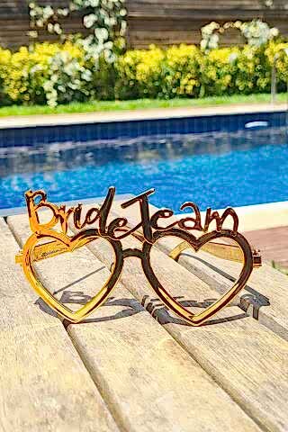 Bride Team Gözlük Kalp Şekilli Bekarlığa Veda Nedime Gözlüğü ROSE Gold