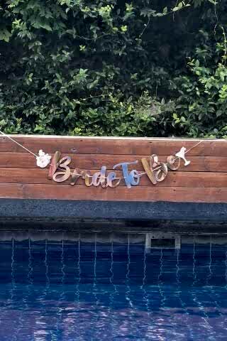 Bride To Be Banner Rose Gold Parlak Çiçek Kadeh Kartlı Bride To Be Yazısı Duvar Süsü