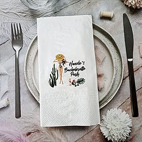 Beach Party Bekarlığa Veda Partisi İsimli Peçete