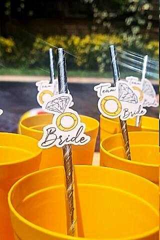 Bride Pipet Seti Tektaş Konsept Bekarlığa Veda Bride Party Süslü Pipet Takımı 5 li